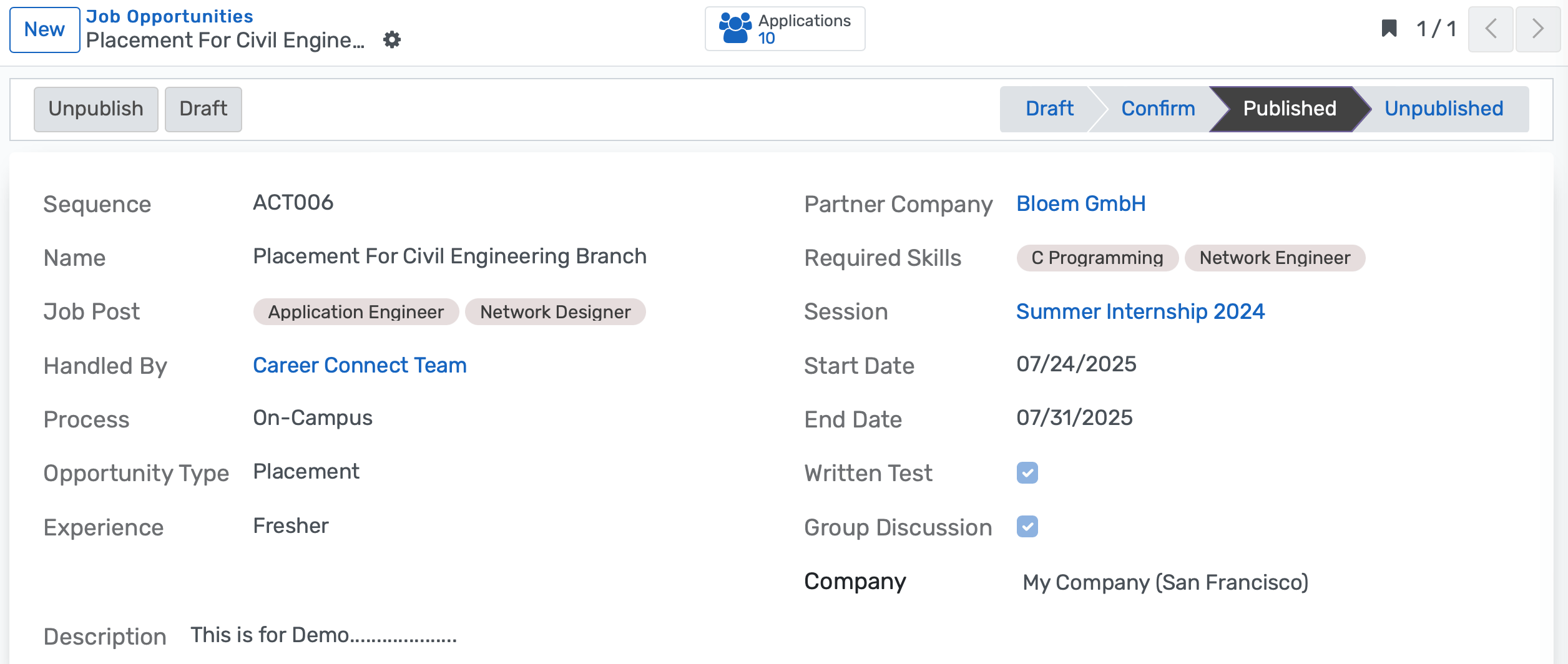 Smart Student-Job Matching Dashboard