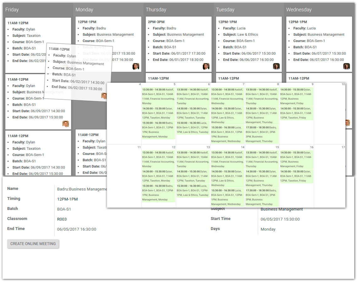 Time Table Management